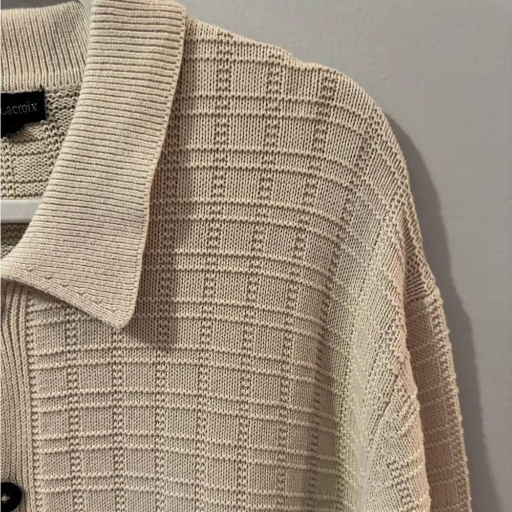 Christian Lacroix Sz XL Knit Button Down Cardigan Sweater